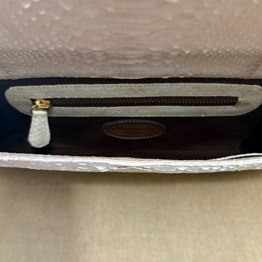 VTG Auth EILEEN KRAMER Genuine Python Color Block Convertible Shoulder Clutch - Picture 9 of 9